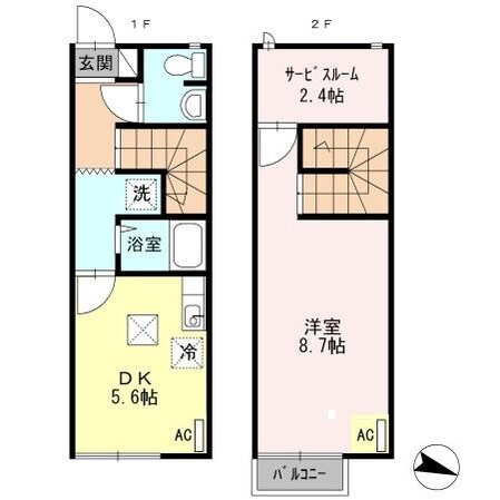 リースランド三永B-2の物件間取画像